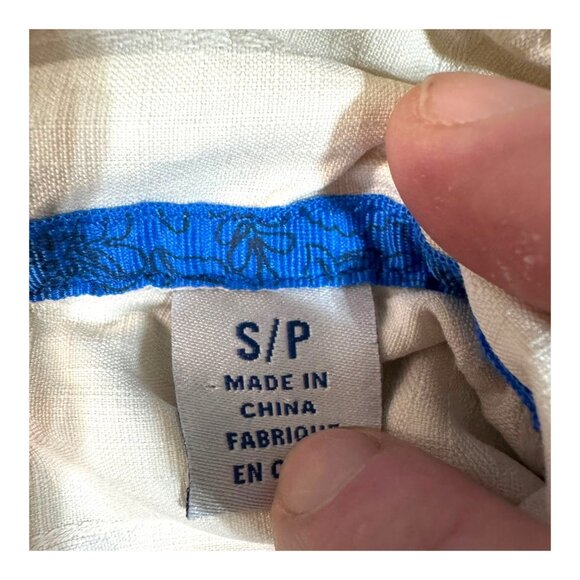 Mens Puerto Vallarta Palms Embroidered Windowpane Jacquard Silk Camp Shirt Small - Picture 5 of 6